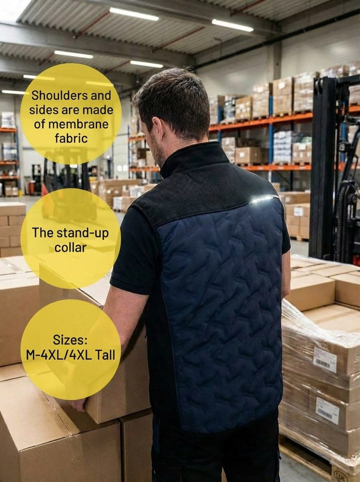 YURINOX Fusion Men's Water-Resistant Hybrid Softshell Work Vest