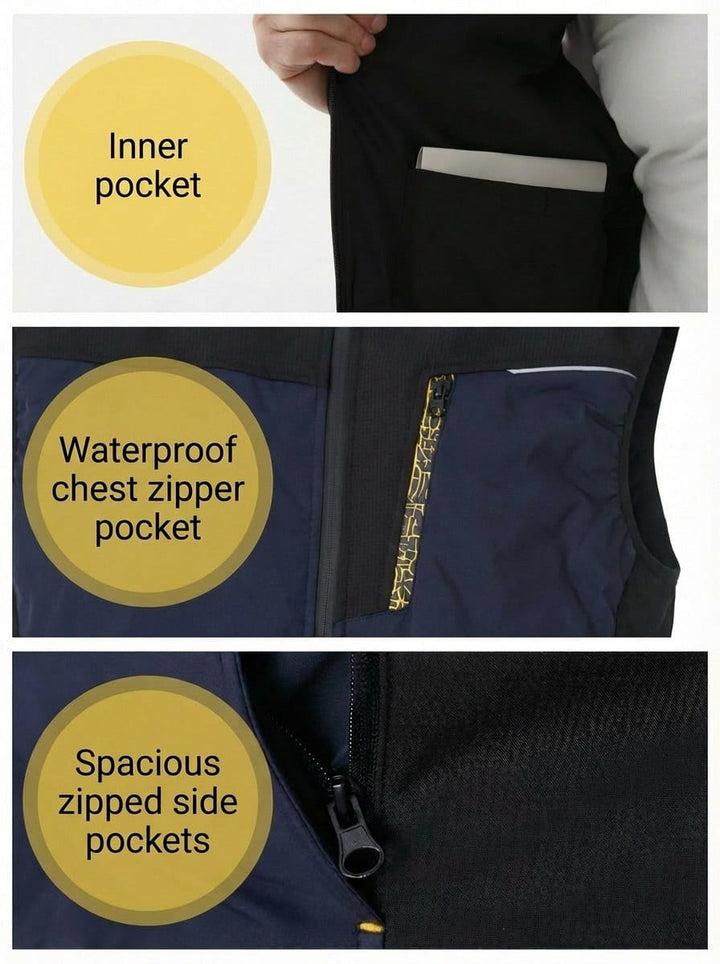 YURINOX Fusion Men's Water-Resistant Hybrid Softshell Work Vest