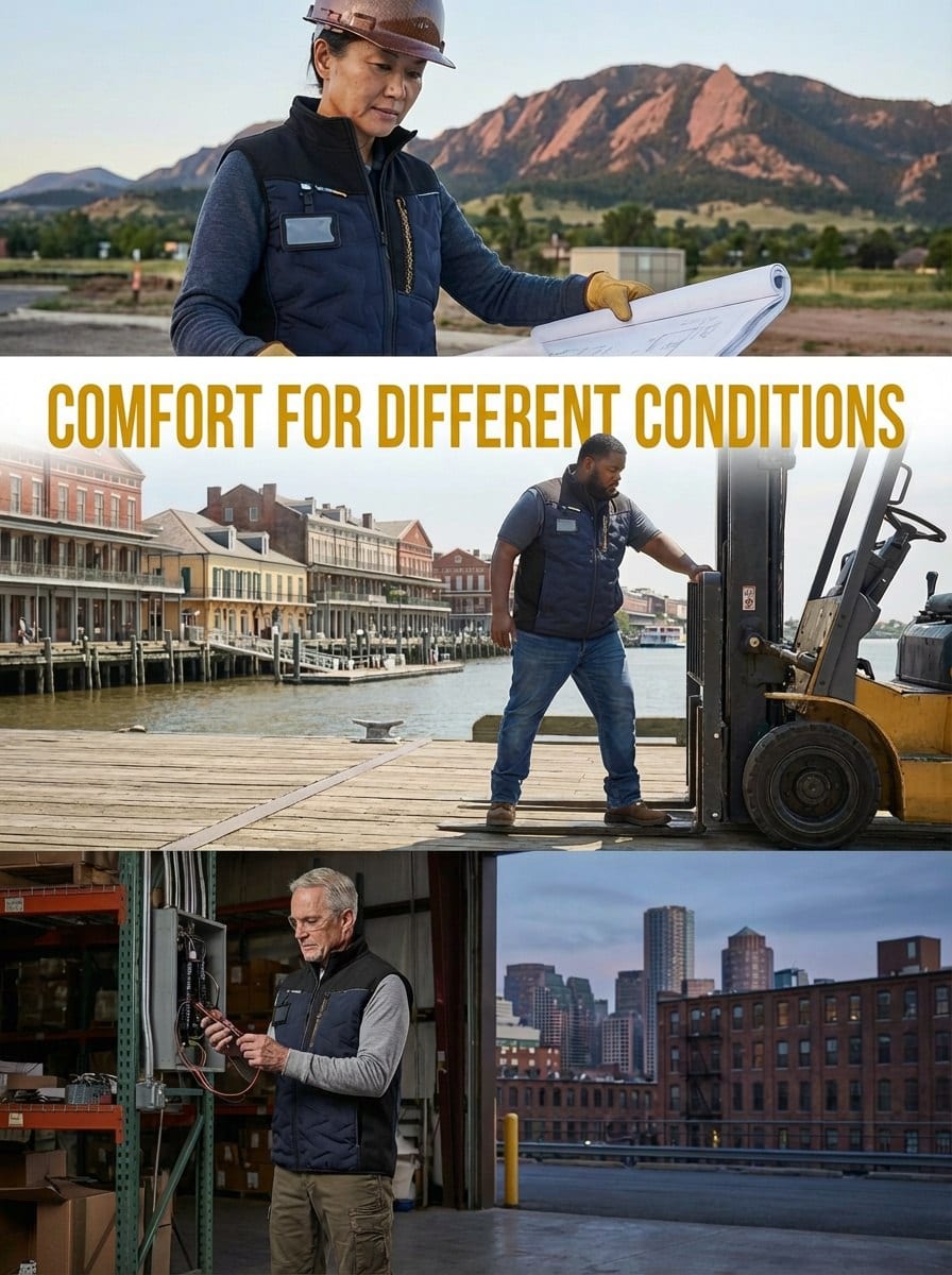 YURINOX Fusion Men's Water-Resistant Hybrid Softshell Work Vest