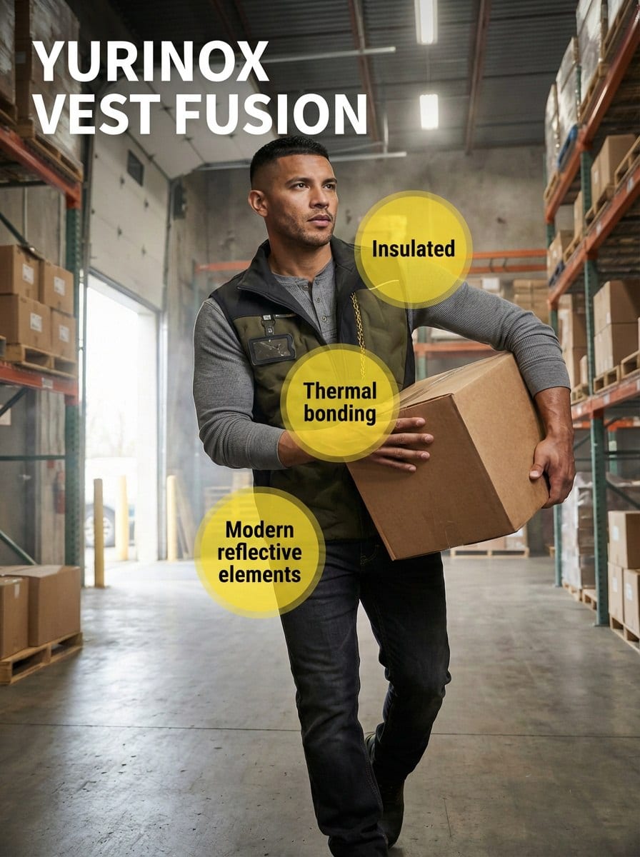 YURINOX Fusion Men's Water-Resistant Hybrid Softshell Work Vest
