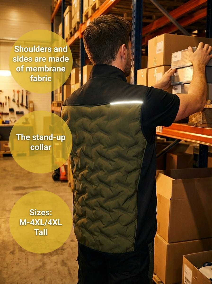 YURINOX Fusion Men's Water-Resistant Hybrid Softshell Work Vest