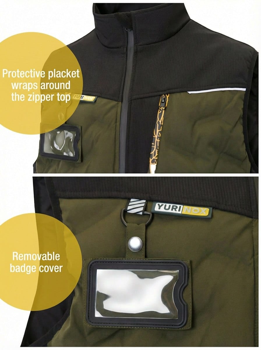YURINOX Fusion Men's Water-Resistant Hybrid Softshell Work Vest