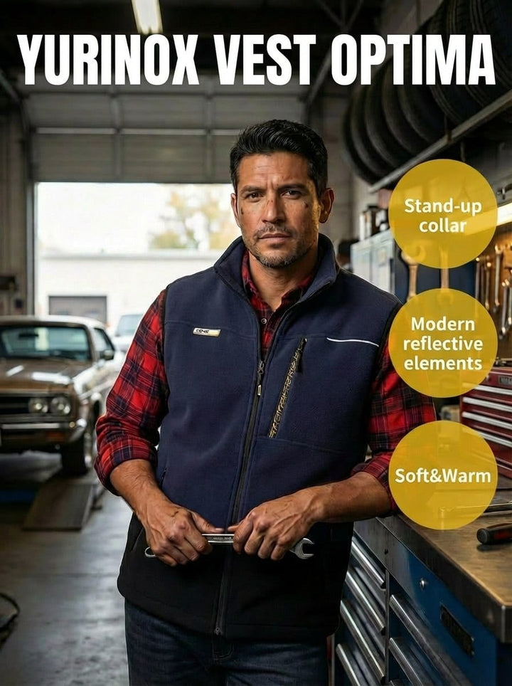 YURINOX Optima Men's Full-Zip Fleece Midlayer Work Vest
