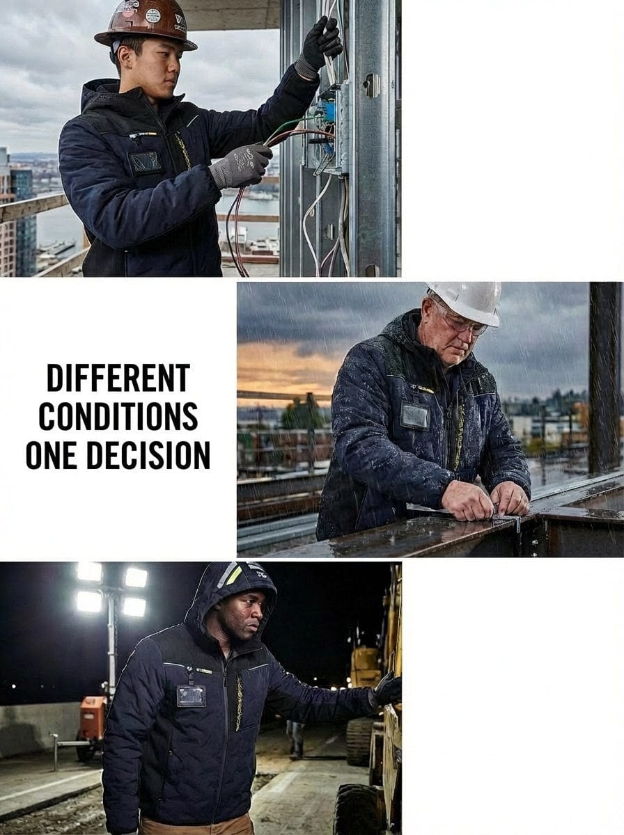 YURINOX Fusion Men's Water-Resistant Hybrid Softshell Work Jacket