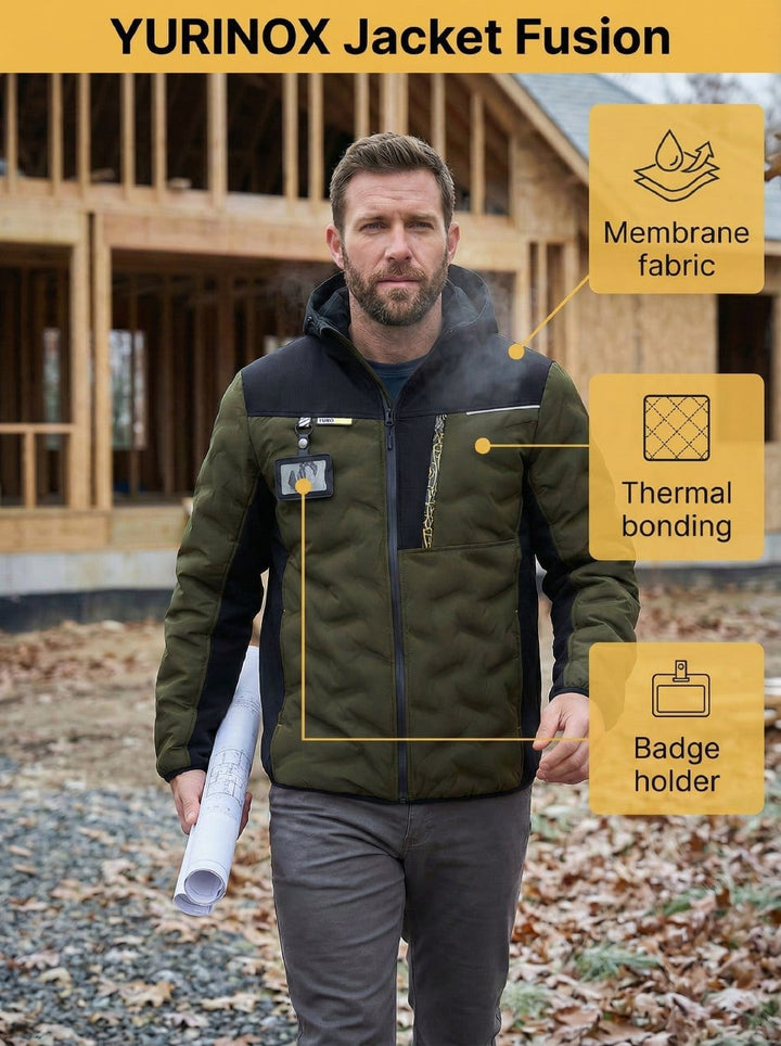 YURINOX Fusion Men's Water-Resistant Hybrid Softshell Work Jacket