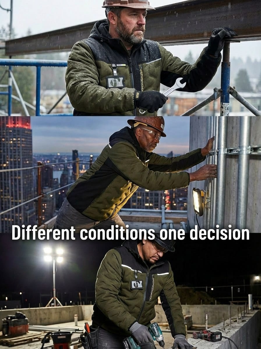 YURINOX Fusion Men's Water-Resistant Hybrid Softshell Work Jacket