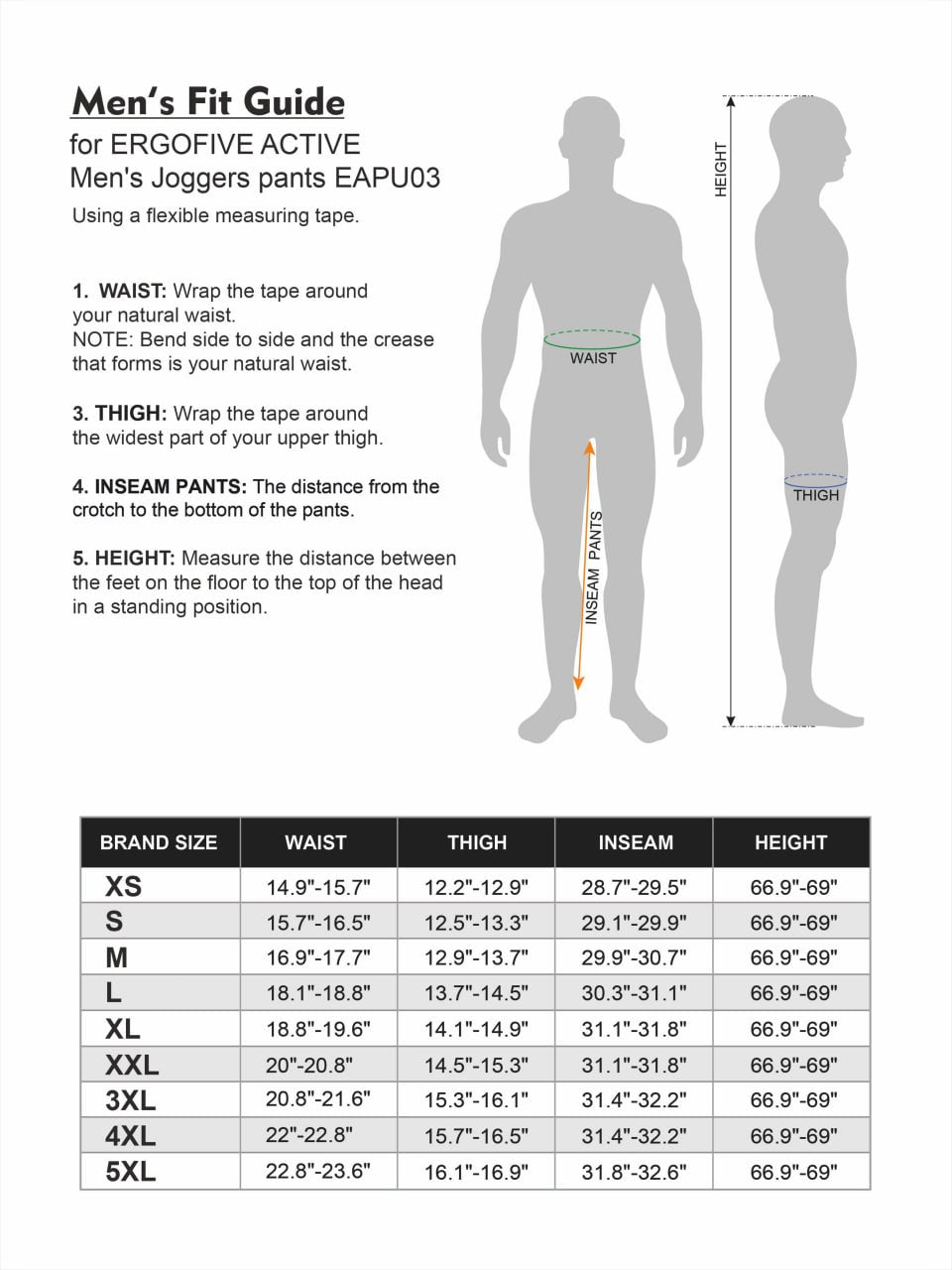 ERGOFIVE ACTIVE Drawstring 4WS Joggers EAPU03