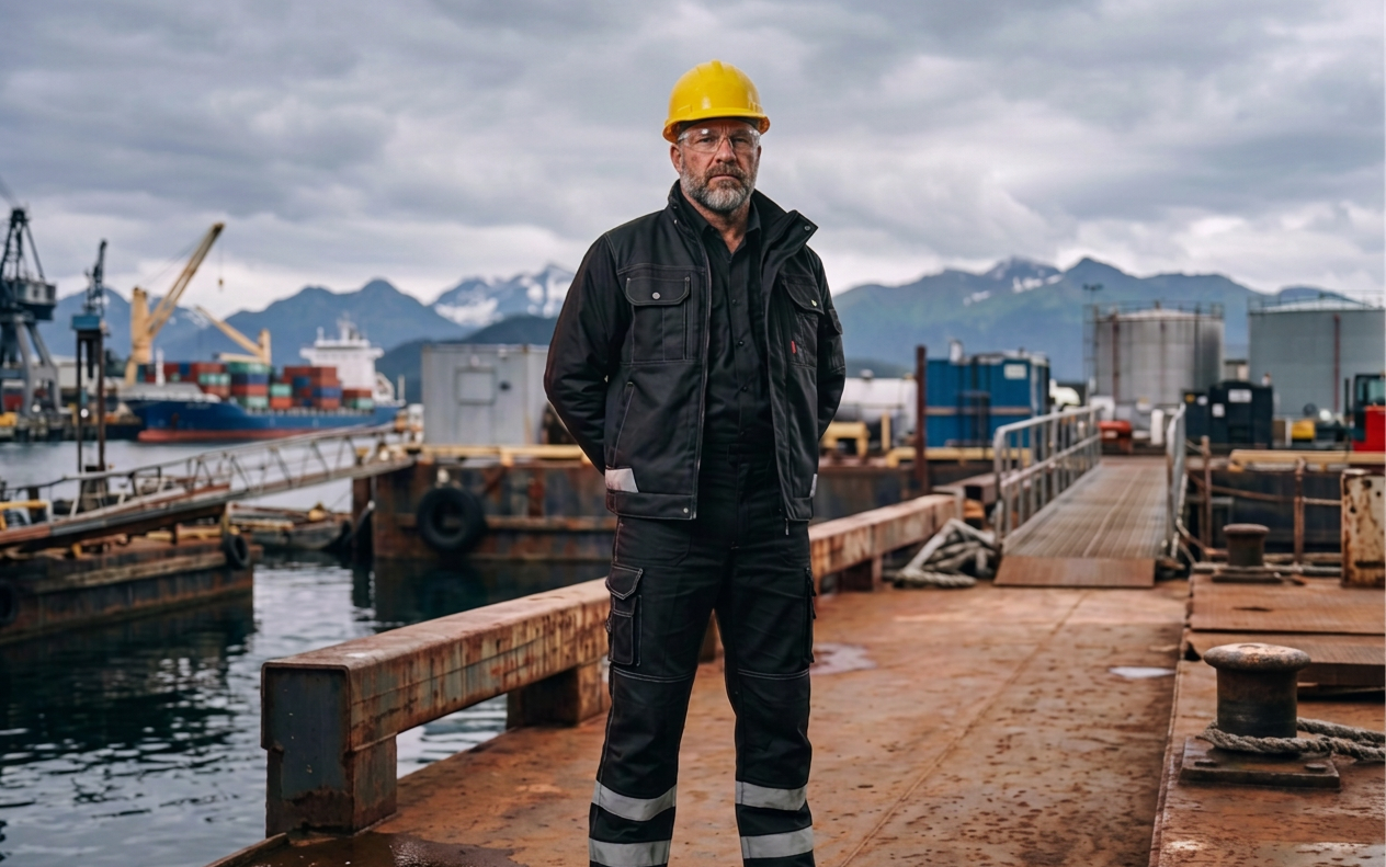 Trabajador de la construcción en una obra